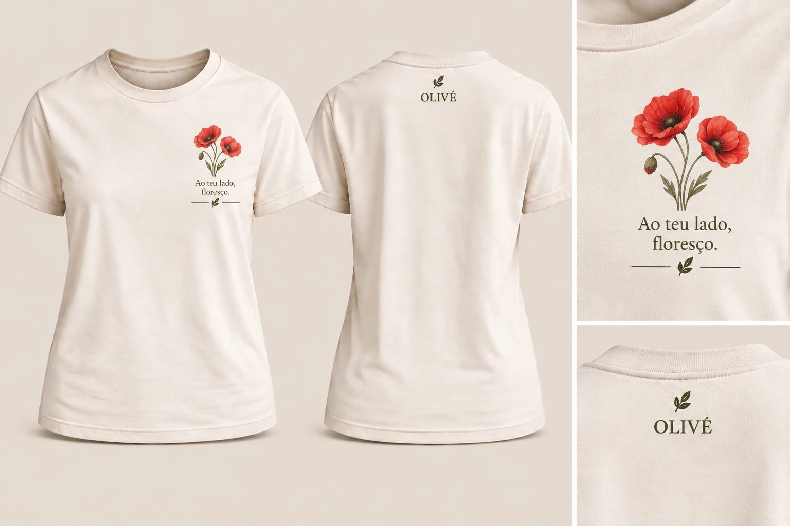 Ao teu lado, floresço, t-shirt OLIVÉ