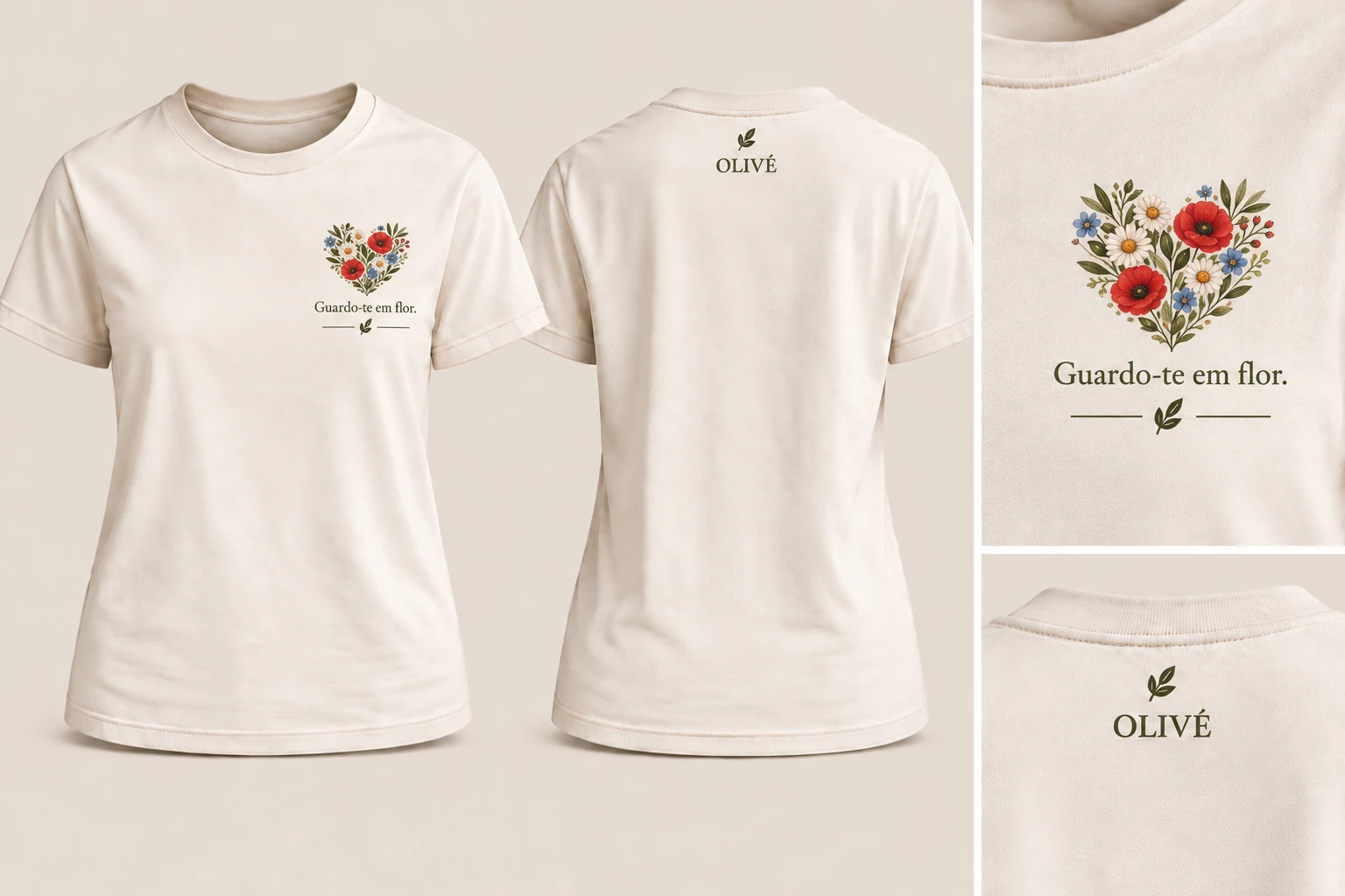 Guardo-te em flor, t-shirt OLIVÉ