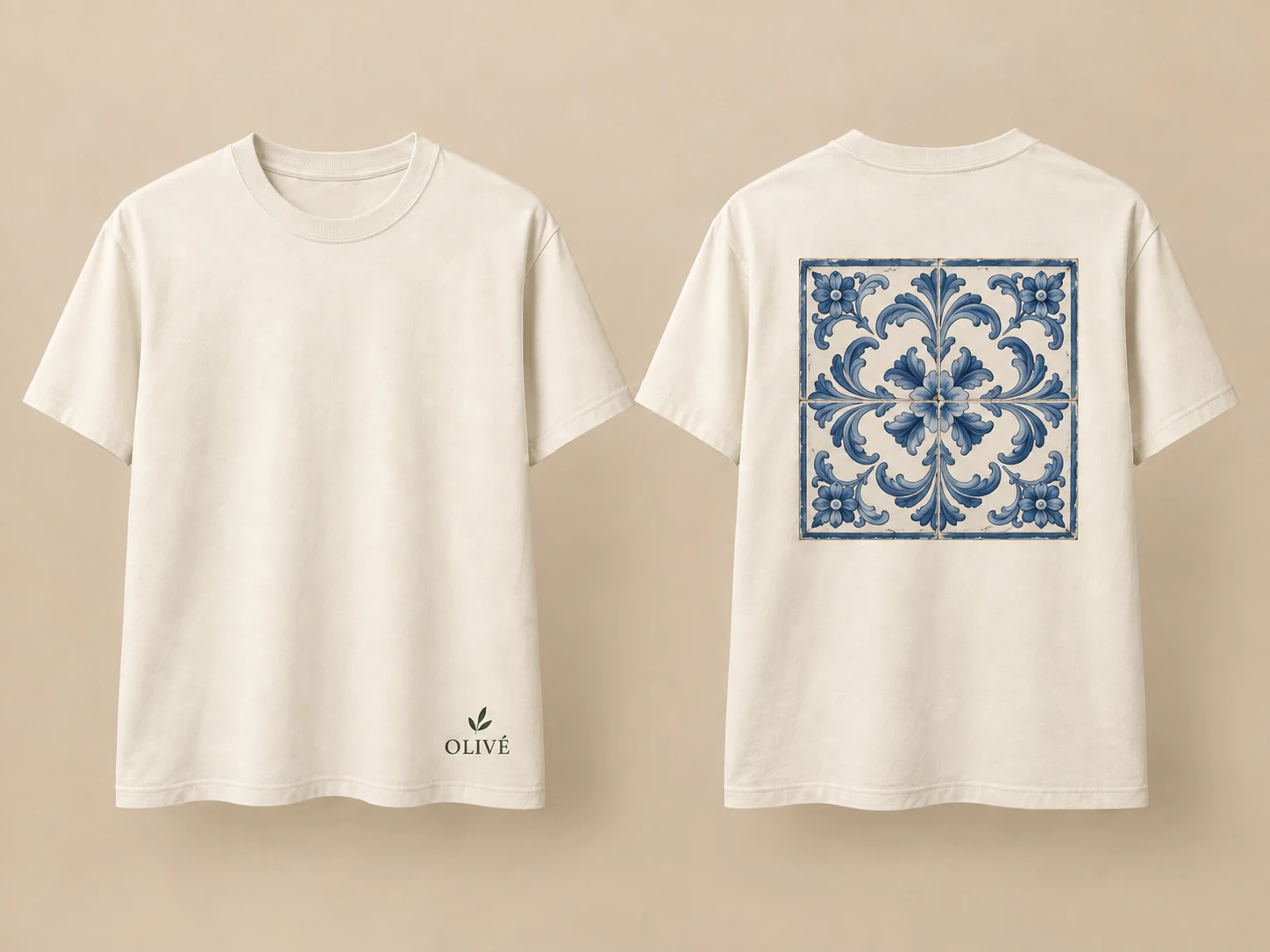 Azulejo — padrão 02, t-shirt OLIVÉ