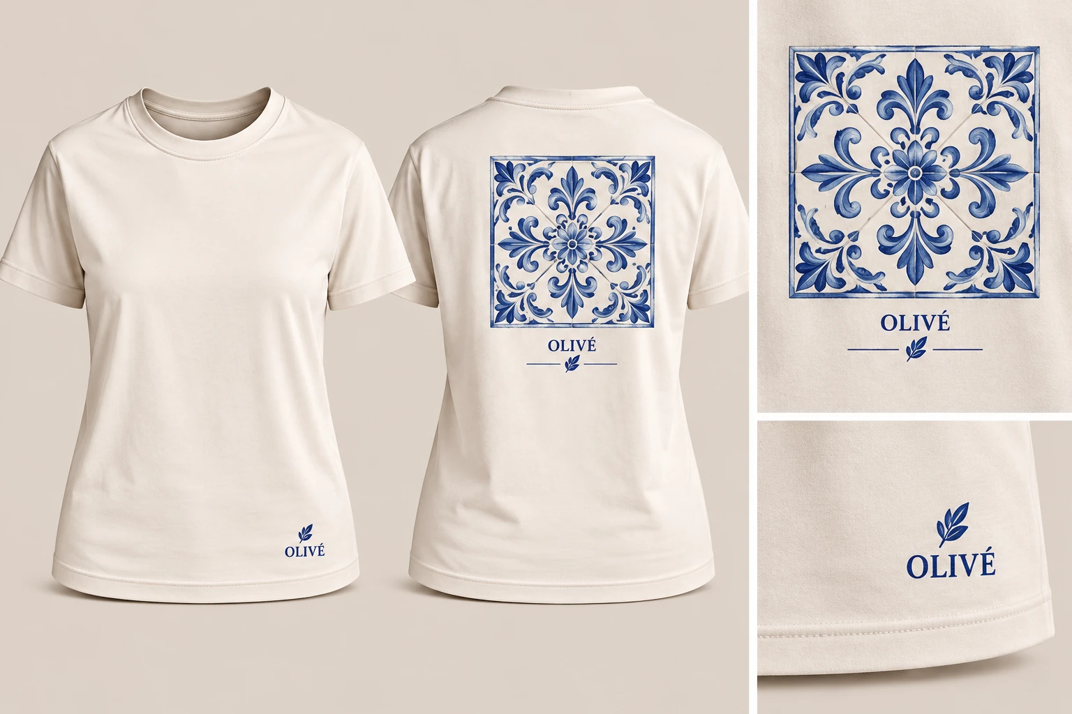 T-shirt OLIVÉ Azulejo